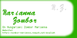 marianna zombor business card